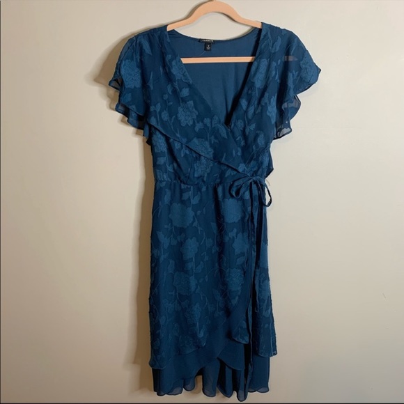 Torrid Floral Print Textured Chiffon Wrap Dress - Picture 5 of 8